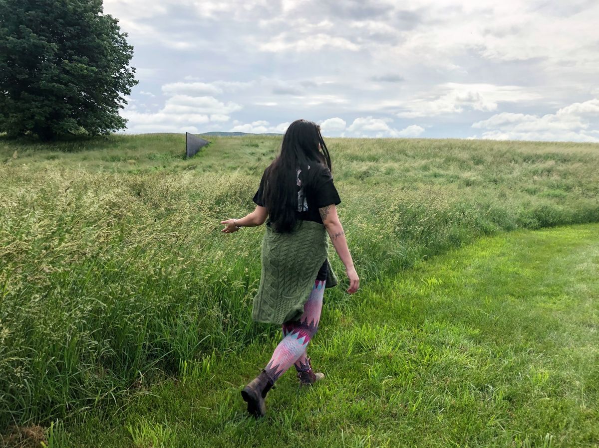 Giant sculptures in a big field