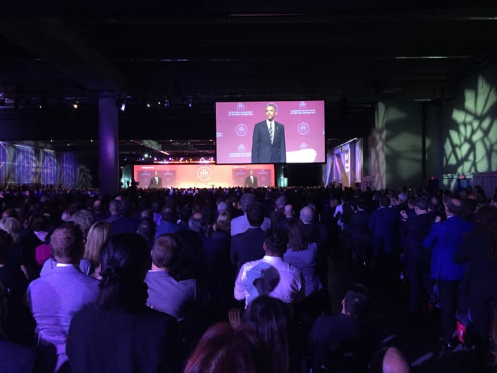 Listening to Barack Obama on June 6 2017 at the Chambre de commerce de Montréal métropolitain